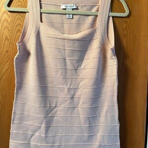 White House Black Market Pink Square Neck Tank Size Small NWOT